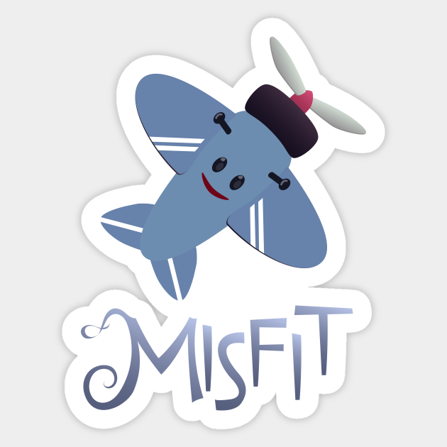 Misfit Plane Rudolph Sticker TeePublic